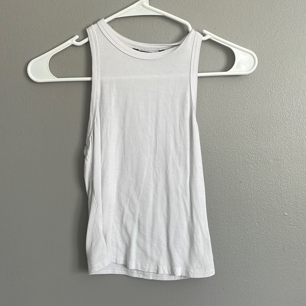 white tight crop top